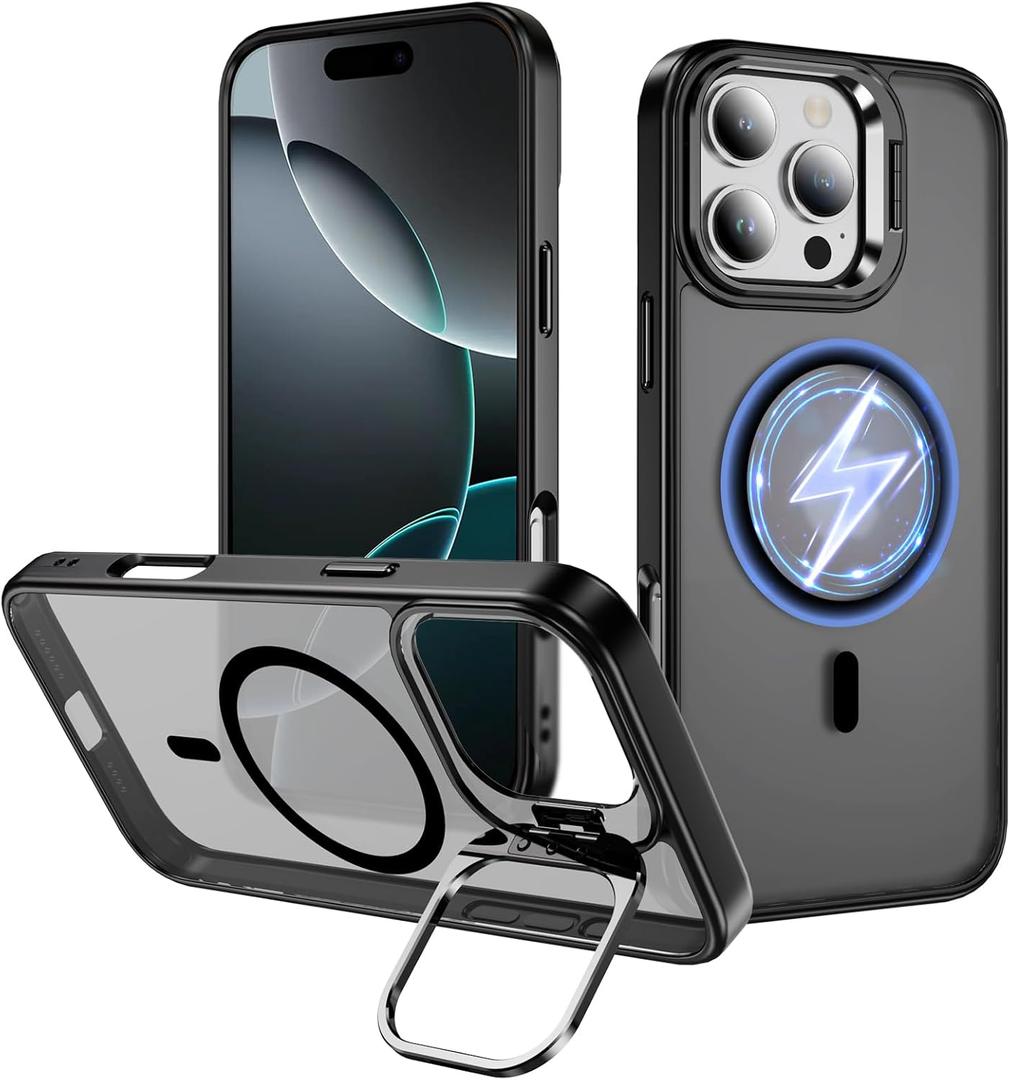 ADDIT Case for iPhone 16 Pro Phone Case iPhone 16 Pro Magnetic Case Fits MagSafe Military-Grade 10FT Drop Resistant Matte Skin Feeling Back Cover Case Fit for iPhone 16 Pro (Black)