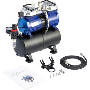 1/3 HP Low Noise (47db) Air Compressorwith 3.5L Air Storage Tank for Airbrushing Dark Blue