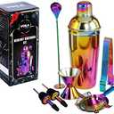 Voila Artisan 11 Pcs Premium Cocktail Shaker Set Bartender Kit, Rainbow