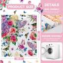 yuboo Floral Throw Blanket 50x60 Inch, Soft Flannel Fleece Flower Blanket for Couch Bed Sofa, Lightweight Summer Blanket Throw, Decorative Butterfly Throw Blanket, Gifts for Women Mom Wife