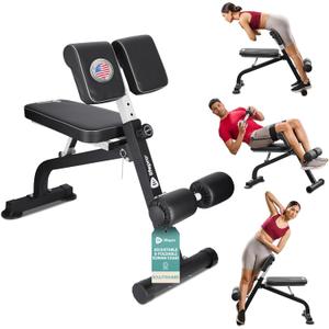 Lifepro SculptTrainer Roman Chair  Hyperextension Bench for Strength Training  Adjustable Back Extension Machine, Ab Bench & Foldable Sit-Up Bench for Athletes, Core Work & Home Gym Workouts