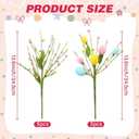 10 Pcs Easter Decorations with Eggs, Artificial Flowers for Spring Easter Tree Ornaments Indoor & Outdoor Decor, Easter Home Table Decor & Tree Decorations for Festive Celebrations