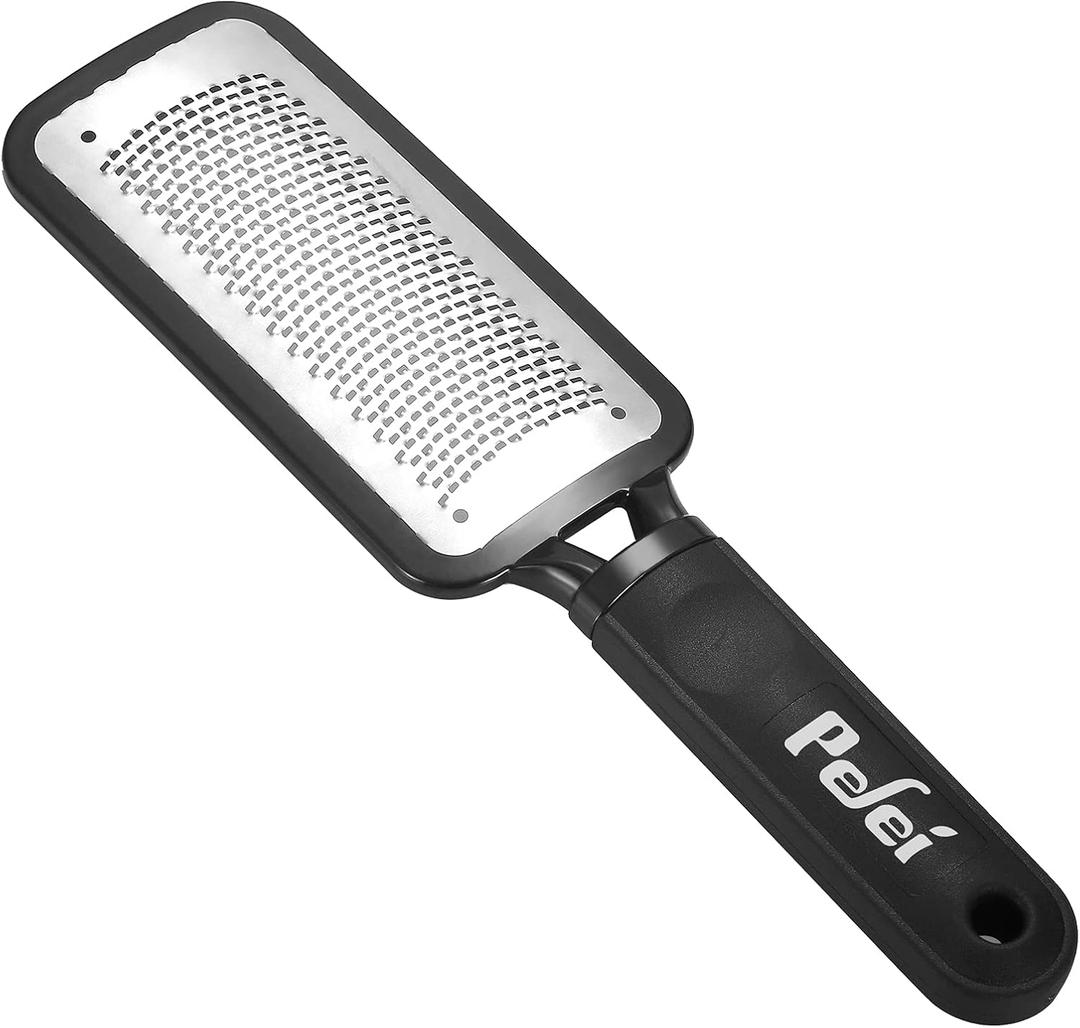 Colossal Pedicure Rasp Foot File, Professional Foot Care Pedicure Stainless Steel File to Removes Hard Skin, Can Be Used On Both Dry and Wet Feet (1 Count (Pack of 1), Black)