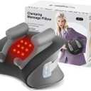 Shiatsu Neck Massager with Heat, Electric Deep Tissue Kneading Massage Pillow with 10-Minute Timer for Full Body Muscle Pain Relief, Cordless Portable Cervical Traction Device (Black)