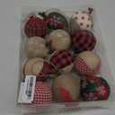 12 Piece Rustic Christmas Tree Ornaments, Farmhouse Christma Decoration, Natural Jute Burlap Christmas Ball