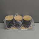 Coffee Tea Sugar Container Set with Tray, Set of 3 Airtight Metal Canister with Bamboo Lids, Farmhouse Kitchen Counter Organizer for Coffee Bar and Drink Station (Black)