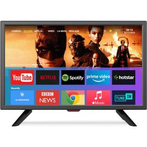 20 inch Full HD Small Smart TV for Kitchen, RV, or On-The-Go Entertainment - Flat Screen TV Built in Smart Operating System/ATSC Tuner/USB/AV/HDMI x2