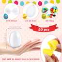 Seenelling 50 Pcs Plastic Easter Eggs Bulk Empty Eggs 2.36'' Fillable Easter Egg Shakers Percussion Musical Egg Surprise Egg Hunt for Easter Gifts Prize Party Supplies Decorations (White)