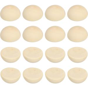 PATIKIL 15mm Half Wood Beads, 30 Pack Unfinished Natural Wooden Beads Round Split Wood Balls for Craft Art Ornaments Painting