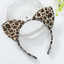 Moonear Leopard Ears Headband with Mask for Women,Leopard Costume Accessories for Halloween Cheetah Cat Cosplay