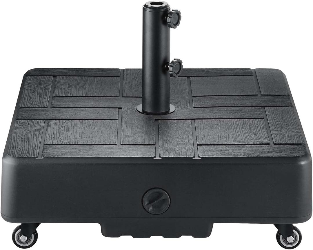 Patio Umbrella Stand Base with Wheels H13-135lbs Heavy Duty Rolling Weights Outdoor Market Umbrella Base, Refillable High-Density HDPE Material Weights Stand for Outside Patio