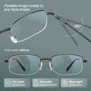NOVIVON +1.5 Metal Reading Glasses Men - Durable Readers with Blue Light Filtering - Clear Vision