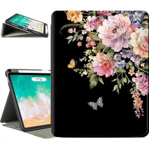 Vimorco for iPad Air 11 Inch Case M4/M3/M2 2026/2025/2024, for iPad Air 5th/4th Generation Cases 10.9-inch, Fit iPad Pro 11 Inch Case 4th/3rd/2nd/1st Generation, Pencil Holder/Typing Stand, Floral (Flower Butterfly)