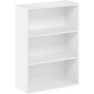 Furinno Pasir 3-Tier Open Shelf Bookcase, Plain White