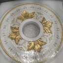 Primst PU Decorative Ceiling Medallion for Light Fixtures and Ceiling Fans, Molded Plastic, Gold and White Finish, (B-15.6"OD x 4.3"ID)