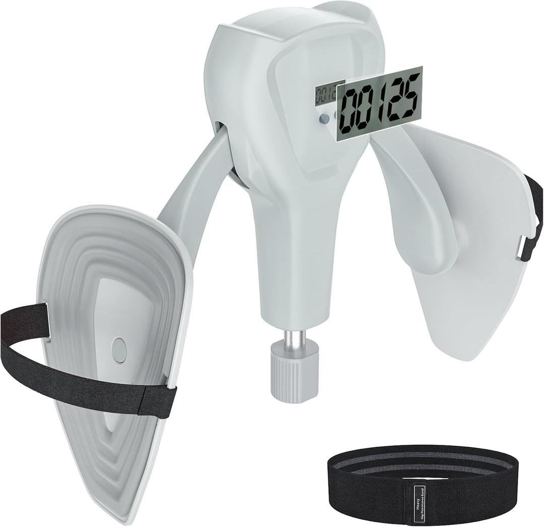 3rd Gen Thigh 0-100 lbs Adjustable Resistance Inner Leg Exercisers with Leg Straps Band Pelvic Floor Kegel Hip Exercise Workout Equipment Pilates Women Men (White)