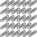 30 Pack Flat Mending Plates, 2 Inch Stainless Steel Straight Brace Brackets, Repair Brackets for Wood Furniture with Screws