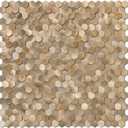 STICKGOO Peel and Stick Backsplash Tiles, Stick on Mosaic Self Adhesive Tiles, 3D Hexagon Backsplash for Kitchen Bathroom Fireplace Vanity (8PCS, Copper)