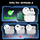 for AirPods 4 Case Cover [Safety Lock] [Magnetic One-Click Open] [Military Shockproof Armor] Double Rugged Outdoor Wireless Charging Case for AirPods 4th Generation with Keychain, Forest Green