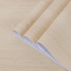 24x197inch Wide Brown Wood Contact Paper Peel and Stick Countertop Oak Walnut Textured Wallpaper Light Wood Grain Vinyl Wrap Air Guide Slot Design Matte Thickened Self-Adhesive Waterproof Wall Sticker