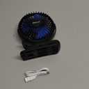 BESKAR USB Clip on Fan, Portable Small Fan with Cord Powered, 3 Speeds Strong Airflow, with Sturdy Clamp, Quiet Personal Desk Fan (Black)