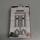 SIMPLETASTE Electric Salt and Pepper Grinder Set with LED Light, Automatic Pepper Mill Shakers with Adjustable Coarseness, One Hand Operation for Kitchen, Dining, Gifting, Silver, Battery Operated