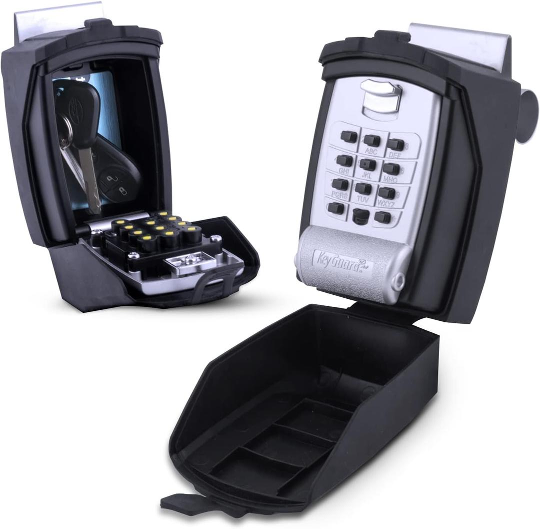 SL-591 Portable Car Lock Box, Black, Combination Lock, Keypad, Protective Cover, 20 in x 15 in x 7 in