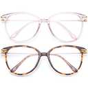 Gaoye Blue Light Blocking Glasses Women/Men, Fashion Cat Eye Fake Eyeglasses UV Ray Filter Computer Gaming Glasses (Pink+Tea Leopard)