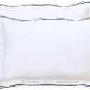 Set of 2 Elegant Embroidery Pillowcases, King Size, 100% Cotton - White Good Feeling Shams, Elegant Trims, Softer and Breathable Pillow Covers, 20x36 inches