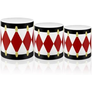 Sumind 3 Pack Christmas Inflatables Decoration Christmas Inflatables Drum Decor White and Red Drum Patio Decorations Xmas Pattern Holiday Decor for Indoor Outdoor Patio Garden Party Supplies