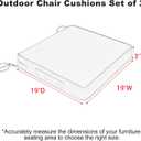 Favoyard Patio Chair Cushions 19 x 19 x 3 Inch Waterproof Outdoor Seat Cushions for Patio Furniture 3-Year Color Fastness Garden Sofa Couch Pads with Handle & Adjustable Straps Set of 2, Dark Grey