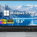 15.6'' Laptop Computer, N4000 Processor Laptops with 8GB RAM, 256GB SSD,15.6 inch FHD 1920 * 1080 Display, WIFI5, BT4.2, Windows 11 Pro, Gray