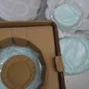 Luvan Glass Mixing Bowl with Lids Set of 5(0.2QT, 0.5QT, 1.1QT, 2.1QT, 3.75 QT), Space-Saving Nesting Bowls Anti-slip Salad Bowls for Storage, Cooking, Microwave,Freezer,Oven and Dishwasher Safe (Minty Blue)