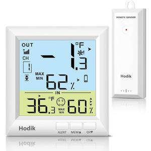 Wireless Freezer Thermometer with Alarm Refrigerator Thermometer, Fridge Freezer Alarm Thermometer Digital with 3 Adjustable Backlight and 330FT Remote Range for Kitchen Home Restaurant (One Sensor) (White)