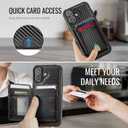 for iPhone 17 Wallet Case Compatible with Magsafe, Magnetic RFID Blocking Card Holder Kickstand 2 in 1 Detachable Case for iPhone 17 6.3", Carbon Black