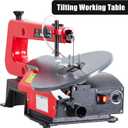 16-Inch Variable Speed Scroll Saw with Tilting Worktable 0-45°, Dust Port for Home Woodworking, Crafting Acrylic, and Making Detailed Cuts
