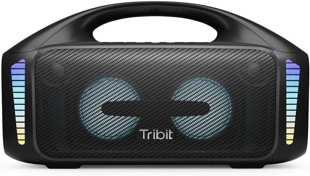 Tribit StormBox Blast Portable Bluetooth Speaker, (140W Peak) 90W Loud Stereo Sound with 30H Playtime, IPX7 Waterproof, LED Light, Wireless, XBass, BT5.3, TWS, Custom EQ, Party/Outdoor/Camping/Beach