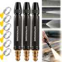 3PCS High Pressure Power Washer Nozzle with Metal Connector Set, Garden Hose Sprayer for Car Washing and Outdoor Cleaning for Car, Garden, Patio & Floor Cleaningwith 6 Clamps