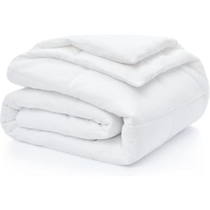 CASUAL LIVING Duvet Insert Queen Comforter Cooling Blanket Lightweight Hypoallergenic Reversible White Comforter with Box Stitching Fluffy Bedding Down Alternative Machine Washable, Queen, White