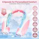 AI Portable Neck Fan with 6 Powerful Speeds, 8000mAh Battery Operated USB-C Rechargeable Fan, Hands-Free 360 Cooling Personal Fan Neck for Women Mother Office Concerts Travel Beach(Pink)