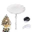 Christmas Tree Topper Holder Planar Holiday Universal Tree Topper Stabilizer Plastic Support Rod Adjustable stabilize Seasonal Treetop Ornaments Angle Tree Toppers Supporter Round Base (medium)