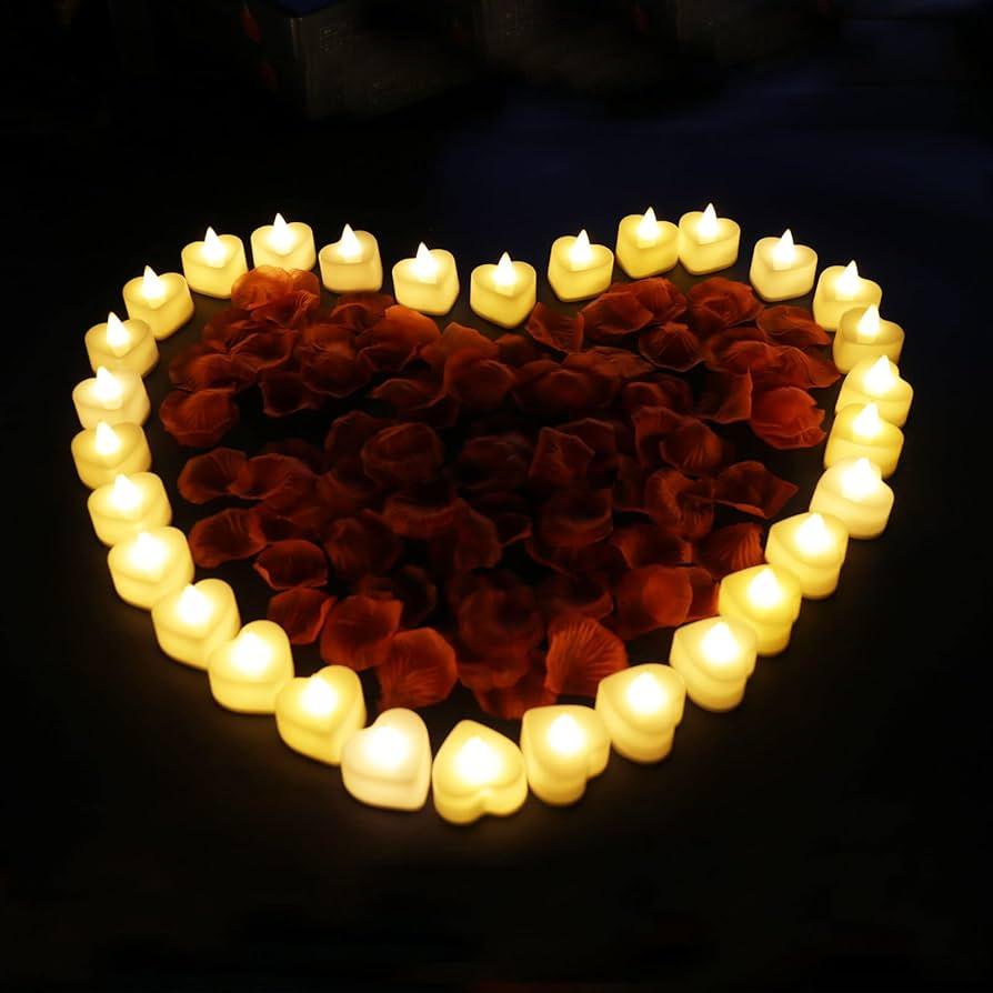 Homemory 24 Piece Heart shapedED Votive Candles