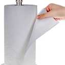 Paper Towel Holder Countertop, Standing Paper Towel Roll Holder for Kitchen Bathroom, with Weighted Base for One-Handed Operation (Brushed Nickel)