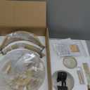 Rattan fandelier Ceiling Fans with Lights, Fandelier Chandelier Ceiling Fan and Remote,Boho,Flush Mount,Low Profile,for Bedroom,Living Room,(25.5 Inch,6 Speed