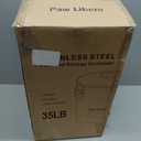 35 Lbs Stainless Steel Dog Food Storage Container with Airtight Wooden Lid & Ceramic Bone Handle, Large Metal Dog Food Bin, Pet Treat Jars for Dogs & Cats, Keep Fresh, Easy to Clean