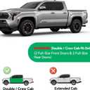 in-Channel Rain Guards for Toyota Tacoma 2024-2026 Double/Crew cab, Window Visor Shields Vent Deflector Shade Wind Dark Smoke 2025 24 25 26, Tape-On Inside-Mount, 4PCS