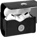 Geekria Belt Clip Earbuds Case Compatible with Apple AirPods Pro 3/2, AirPods 4, Leather Protective Pouch with Belt Loop, Holster Holder for Bag Strap and Travel (Black)