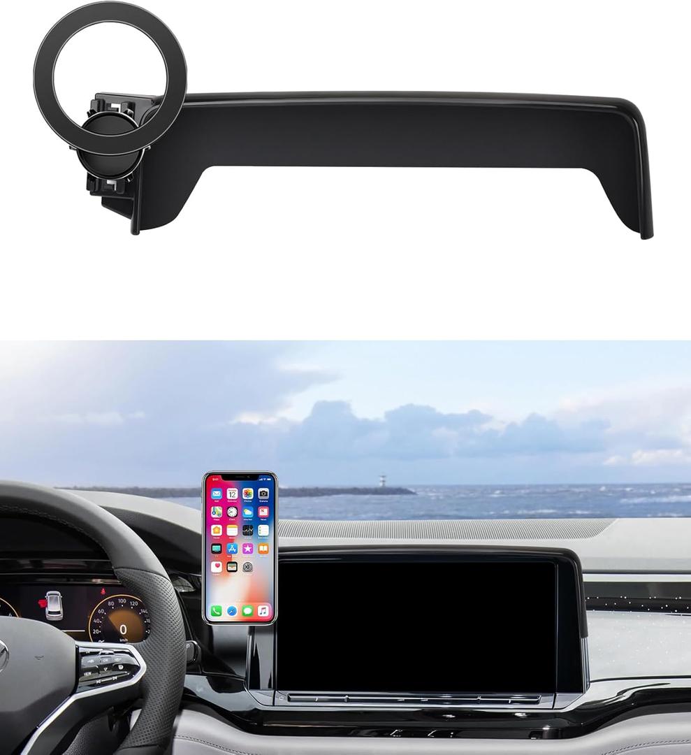 Car Phone Holder for 2024 2025 2026 VW Atlas/VW Altas Cross Sport Accessories 12-Inch Screen Fixed Clip, 360 Rotation Phone Mount Compatible with MagSafe, Cell Phone Holder