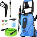 Electric Pressure Washer 5000 PSI 2.8 GPM High Power Washers Electric Powered with 33ft Pressure Hose, 4 Nozzle and Foam Cannon, for Home, Cars, Fences, Patio (Blue)
