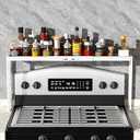 BOIVSHI Stove Top Shelf, Stove Rack Shelf for Back of Stove, Over the Stove Spice Rack, Over Stove Spice Rack Adjustable 27-33 inch for Kitchen Stove, Oven, Sink Spice Organizer, White